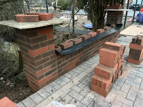 Brick wall going up