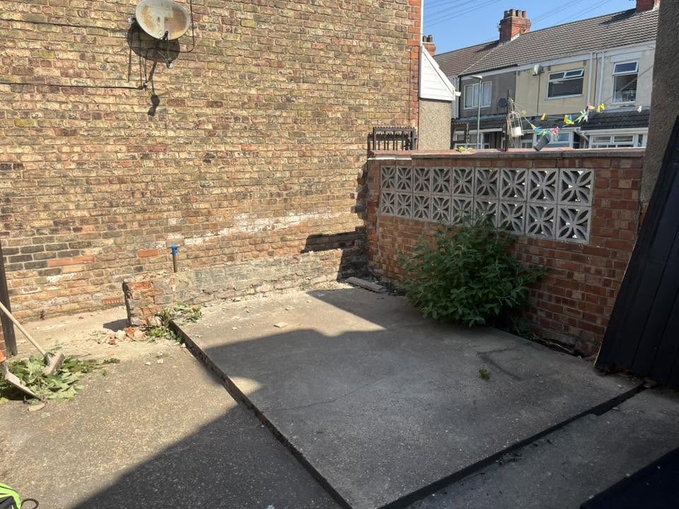 Rear yard before new wall